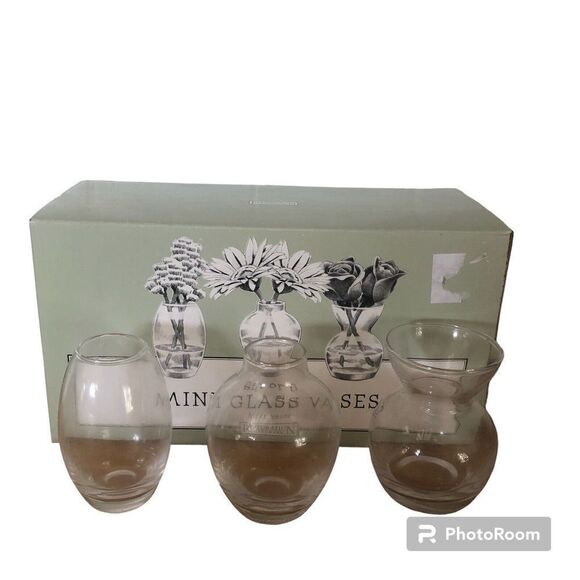Restoration Hardware Little Floral Trio Miniature Vases Set Retired - Picture 1 of 6